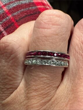 Cubic zirconia 18k Gold, electroplated stackable rings